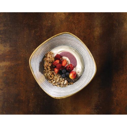 Churchill Studio Prints Homespun Stone Gry Squ Bwl235mm 9.25"45oz(Box12)(Direct)