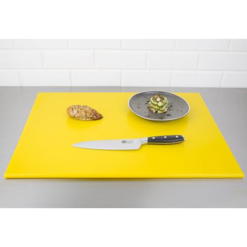 Hygiplas High Density Chopping Board Yellow - 600x450x12mm 23.5x17.75x0.5"