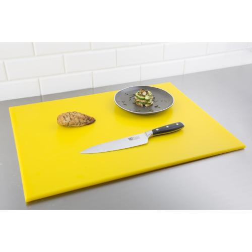 Hygiplas High Density Chopping Board Yellow - 600x450x12mm 23.5x17.75x0.5"