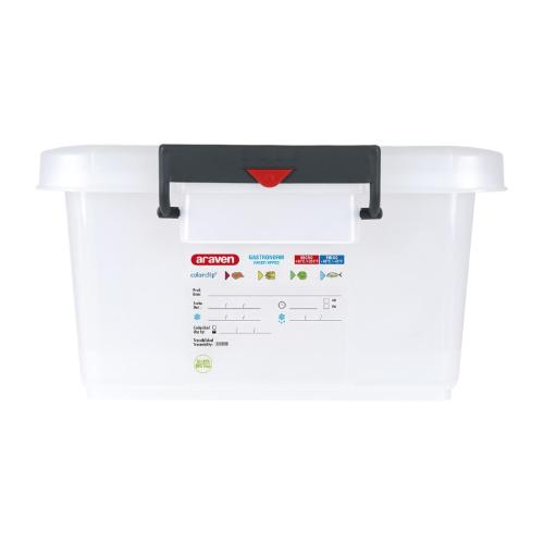 Araven Food Storage Box & Lid with Colour Clips - 40Ltr 530x396x226mm