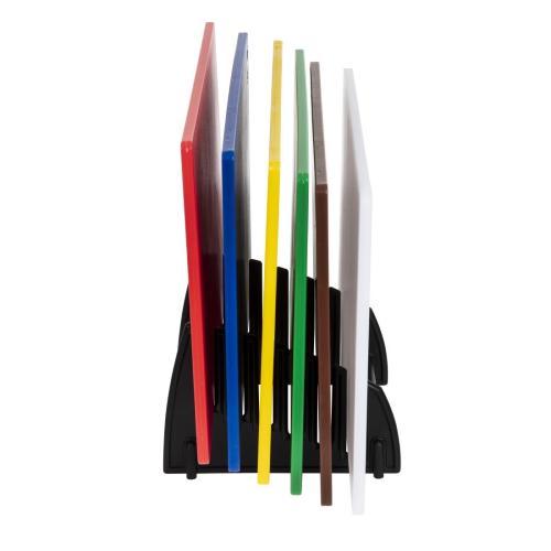 EDLP Hygiplas Low Density Chopping Boards - 18x12" Set 6 & Rack & UK Wall Chart