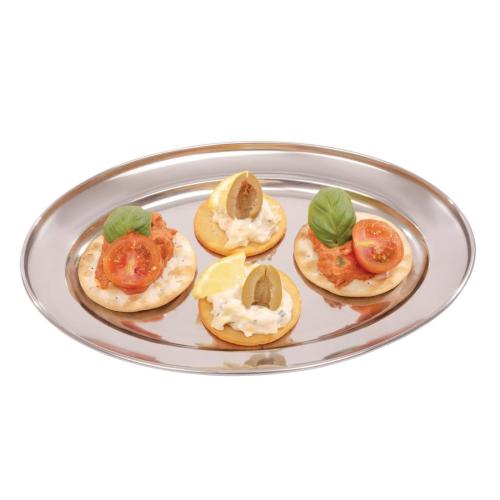 Olympia Oval Serving Tray St/St - 250mm 10"