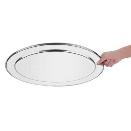 Olympia Oval Serving Tray St/St - 500mm 20"