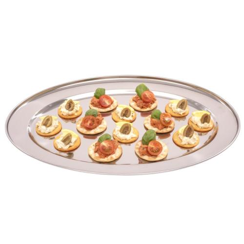 Olympia Oval Serving Tray St/St - 500mm 20"