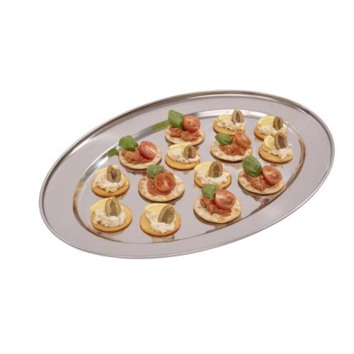 Olympia Oval Serving Tray St/St - 500mm 20"
