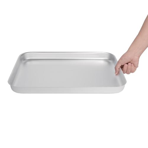 Vogue Bakewell Pan Aluminium - 420x305x40mm 16 1/2x12x1 1/2"