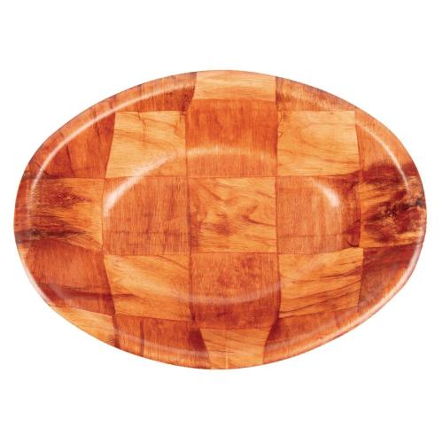 Olympia Oval Woven Wooden Bowl - 228x175mm