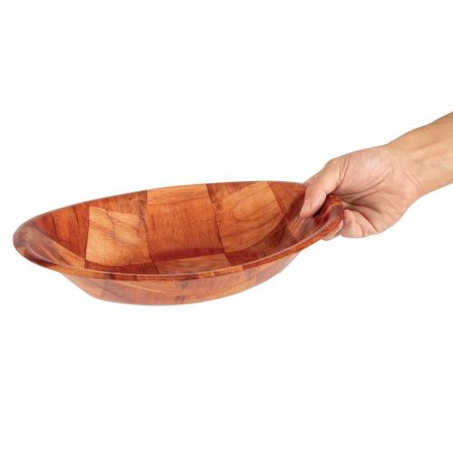 Olympia Oval Woven Wooden Bowl - 228x175mm