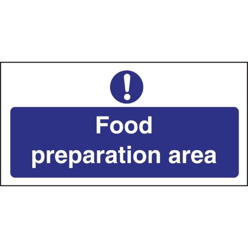 Vogue Food Prep Area Sign - 100x200mm 4x8" (Self-Adhesive)