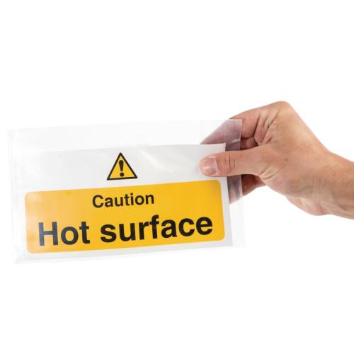 Vogue Caution Hot Surface Sign - 100x200mm 4x8" (Self-Adhesive)