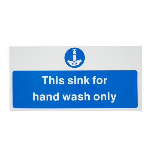 Vogue Hand Wash Only Sign - 230x90mm 9x3 1/2" (Self-Adhesive)