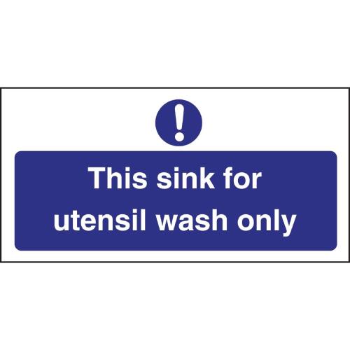 Vogue Utensil Wash Only Sign - 200x100mm 8x4" (Self-Adhesive)