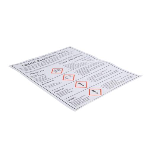 Vogue COSHH Safety Notice - 350x270mm 13 3/4x10 1/2" (Self-Adhesive)