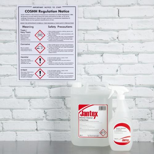 Vogue COSHH Safety Notice - 350x270mm 13 3/4x10 1/2" (Self-Adhesive)