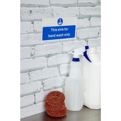 Vogue Hand Wash Only Sign - 230x90mm 9x3 1/2" (Self-Adhesive)