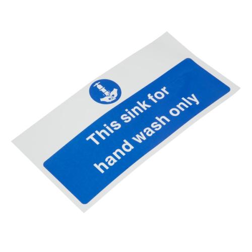 Vogue Hand Wash Only Sign - 230x90mm 9x3 1/2" (Self-Adhesive)