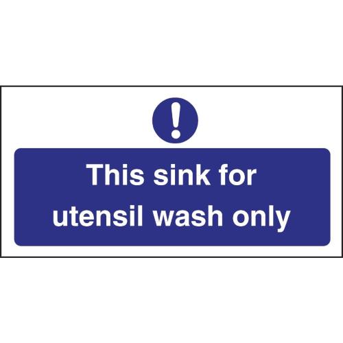 Vogue Utensil Wash Only Sign - 200x100mm 8x4" (Self-Adhesive)