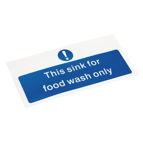 Vogue Food Wash Only Sign - 200x100mm 8x4" (Self-Adhesive)