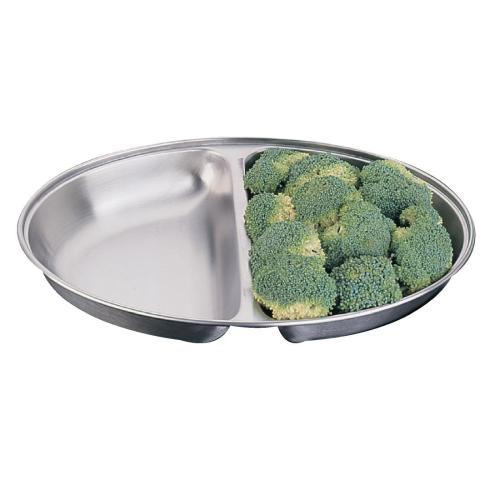 Oval Vegetable Dish St/St 2 division - 508mm 20"