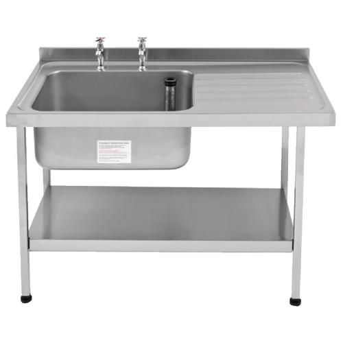 KWC DVS St/St Sink - 1200mm L/H Bowl inc taps & R/H Drainer Midi Range (Direct)