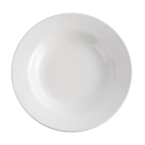 White Classic Rimmed Soup Bowl - 11.4oz 9" (Box 24) (Direct)