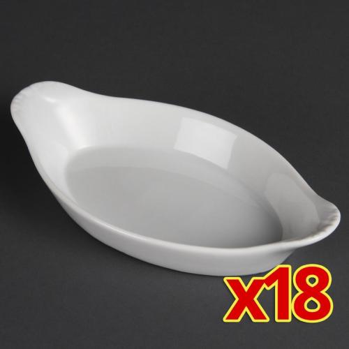 Olympia Whiteware Oval Eared Dish - 37x204x118mm W441 (Pack 18)