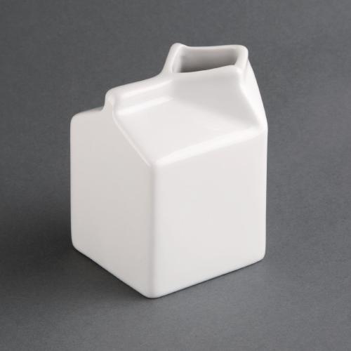 Olympia Whiteware Porcelain Milk Jug Carton - 145ml 5oz (Box 6)