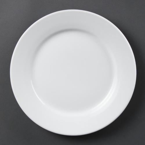 Olympia Whiteware Wide Rimmed Plate - 250mm 10" (Box 36)