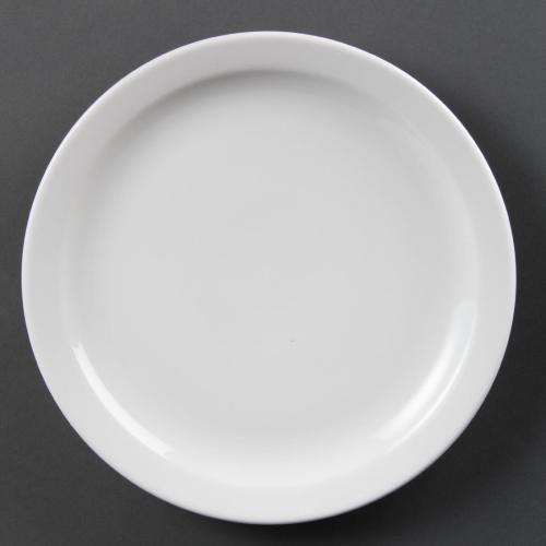 Olympia Whiteware Narrow Rimmed Plate - 250mm 10" (Box 36)