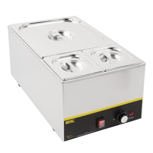 Vogue St/St GN Set - 2 x 1/6 & 2/3 with Lids 150mm (inc. Adapt Bar - 325x25mm)