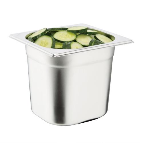 Vogue St/St GN Set - 6 x 1/6 with Lids 150mm (inc. 2 x Adapt Bar - 325x25mm)