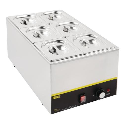 Vogue St/St GN Set - 6 x 1/6 with Lids 150mm (inc. 2 x Adapt Bar - 325x25mm)