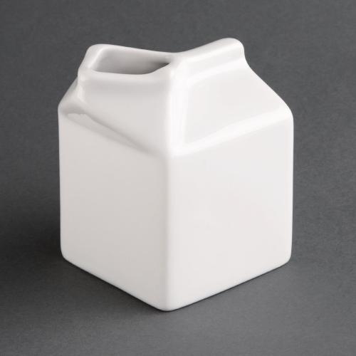 Olympia Whiteware Porcelain Milk Jug Carton - 145ml 5oz (Box 6)