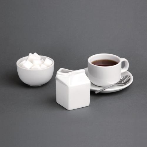 Olympia Whiteware Porcelain Milk Jug Carton - 145ml 5oz (Box 6)