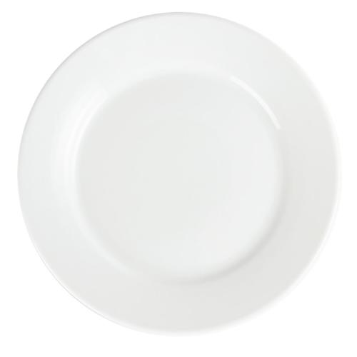 Olympia Whiteware Wide Rimmed Plate - 250mm 10" (Box 36)