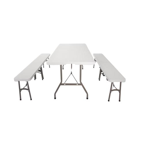 Bolero Centre Folding Table with Two Folding Benches