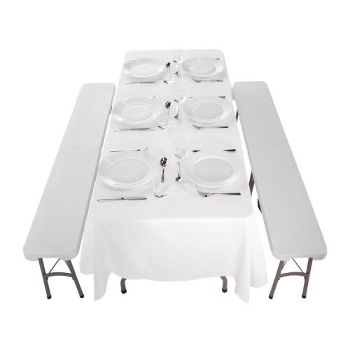 Bolero Centre Folding Table with Two Folding Benches