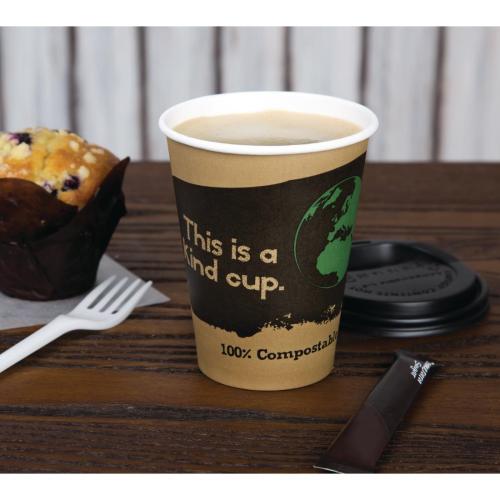Fiesta Green Compostable Hot Cups & Lids Bundle 340ml 12oz (Pack 50)