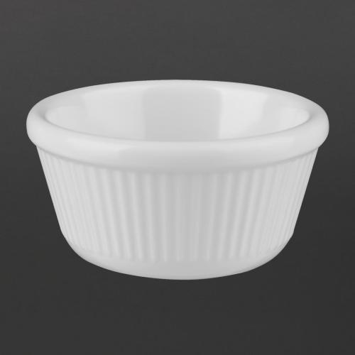 Olympia Kristallon Melamine Ramekin Fluted White 57ml (Box 12)