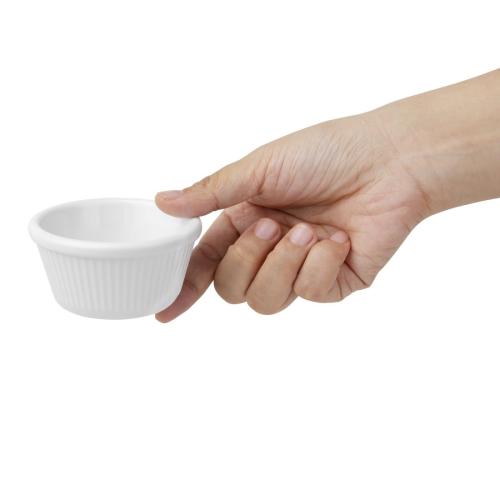 Olympia Kristallon Melamine Ramekin Fluted White 85ml (Box 12)