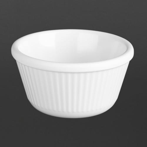 Olympia Kristallon Melamine Ramekin Fluted White 113.75ml (Box 12)