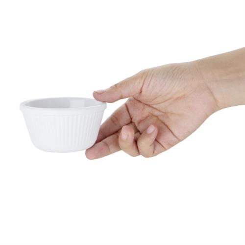 Olympia Kristallon Melamine Ramekin Fluted White 113.75ml (Box 12)