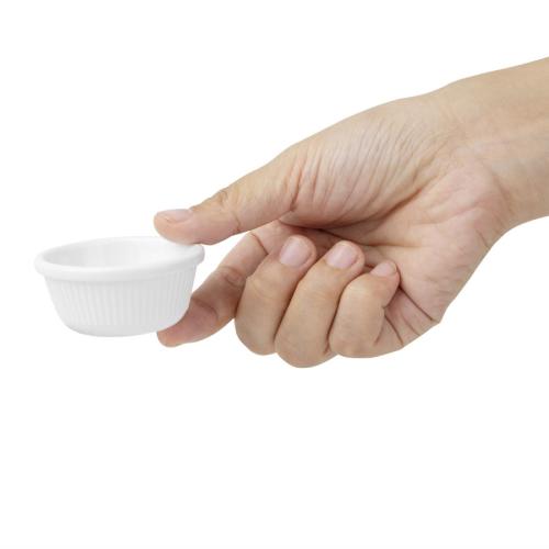 Olympia Kristallon Melamine Ramekin Fluted White 28ml (Box 12)