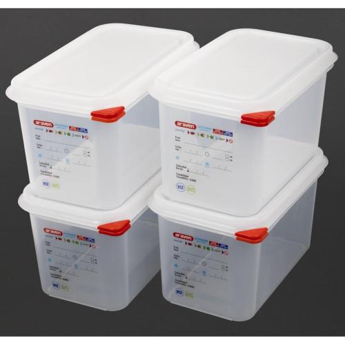 Araven Food Containers - GN 1/4 4.3Ltr with Lids (Box 4)