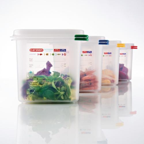 Araven Food Containers with Lids - GN 1/6 2.6Ltr (Box 4)