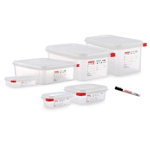 Araven Food Containers with Lids - 4Ltr GN 1/3 (Box 4)