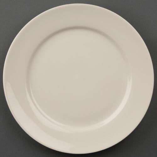 Olympia Ivory Wide Rimmed Plate - 200mm 8" (Box 12)