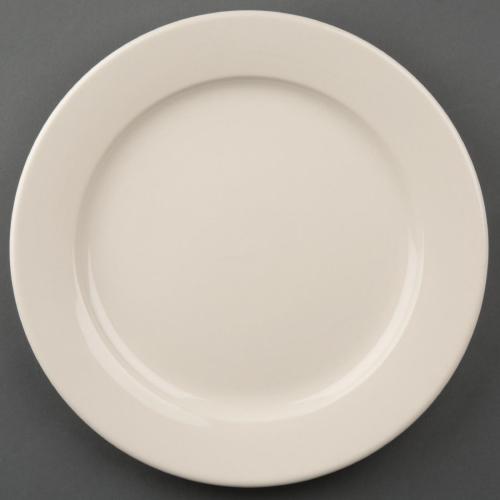 Olympia Ivory Wide Rimmed Plate - 250mm 10" (Box 12)