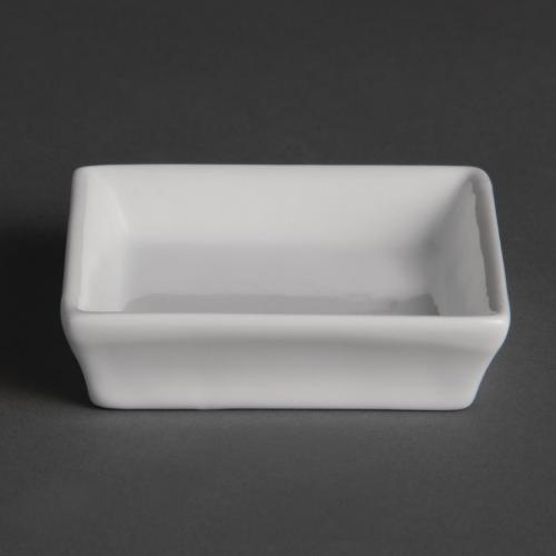 Olympia Whiteware Mini Dish Flat Square White - 850ml 28 7/10fl oz (Box 12)