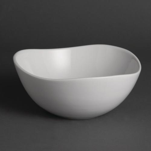 Olympia Whiteware Wavy Bowl White - 200mm 8" (Box 6)
